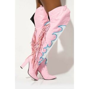 NEVER WORN Cape Robbin Pink Fringe Over the Knee Boots
